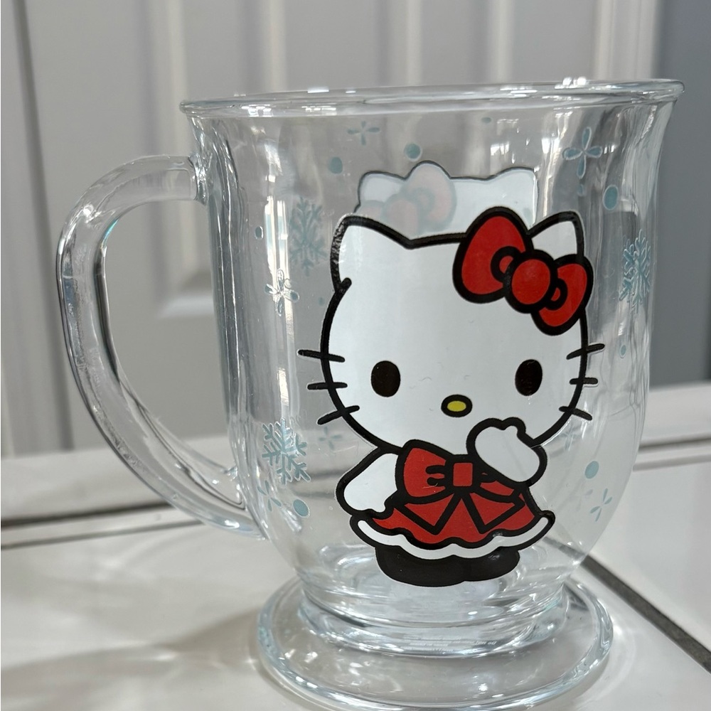 Hello Kitty Clear Mug with Red and White Accents